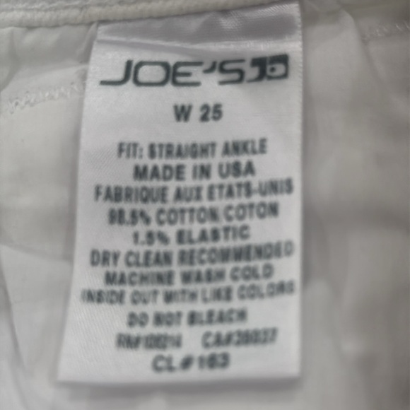 Joe's Jeans White Denim Straight Ankle size 25 - Picture 5 of 6